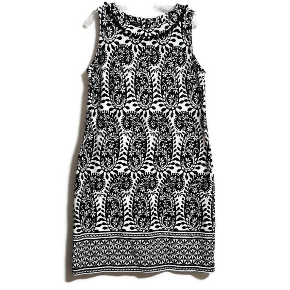 Talbots Black and White Patterned Dress